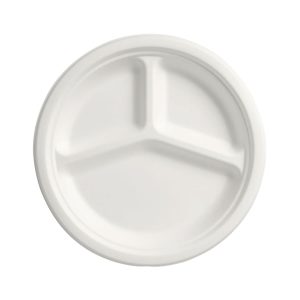 3 Compartment Plastic Plates 26Cm