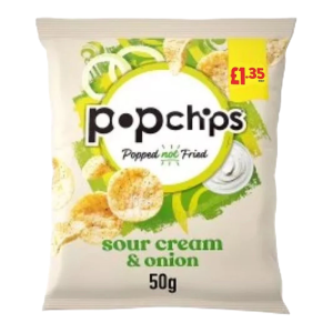 POPCHIPS SOUR CREAM & ONION PM £1.35