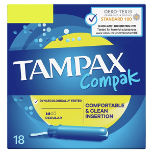 TAMPAX COMPAK TAMPONS REGULAR PM £3.49